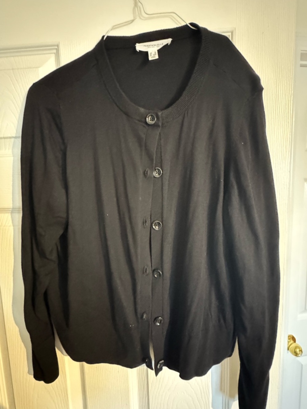 Black Women’s Button-Front Cardigan Sweater - Lightweight